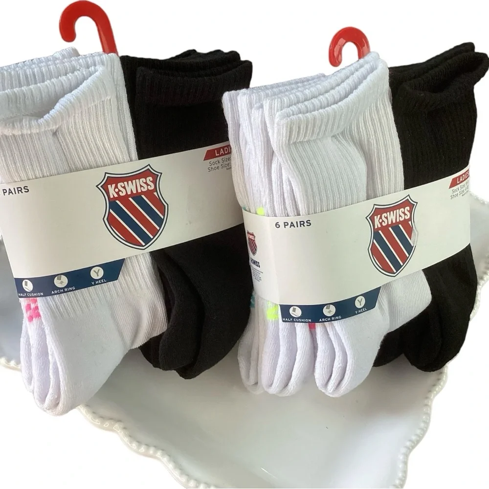 COPY - 🌸K SWISS Ladies 12 Pack Cushioned Crew Socks